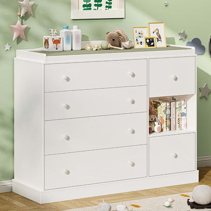 Halitaa Kids Dresser Cabinet with 6 Drawers for Nursery Storage
