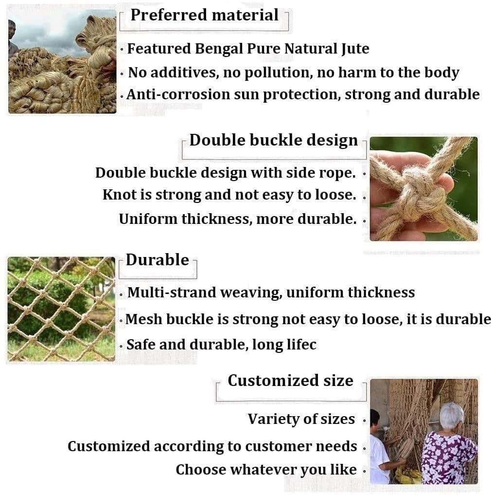 Hynet Hemp Rope Netting For Treehouse And Balcony Railing (photo 3)