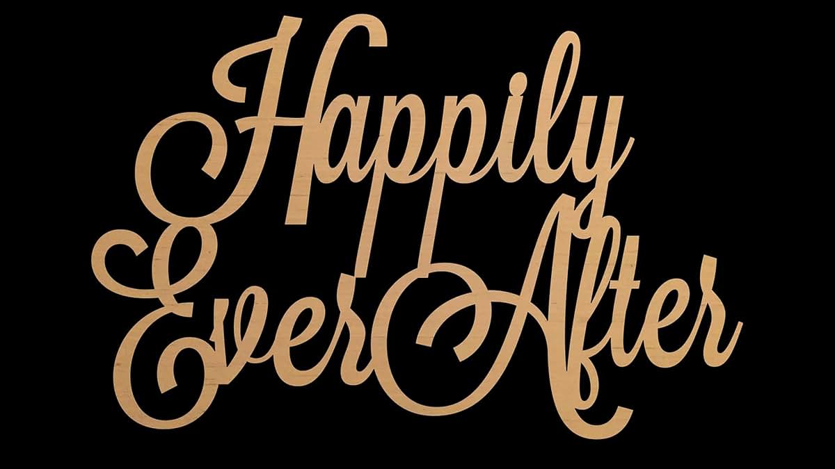 QWTOWFM Happily Ever After Wooden Wall Sign