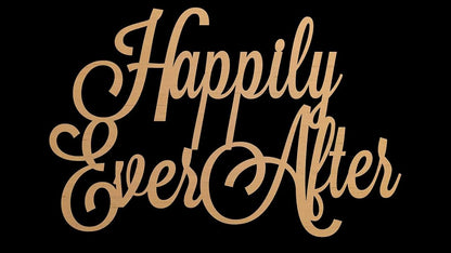 QWTOWFM Happily Ever After Wooden Wall Sign