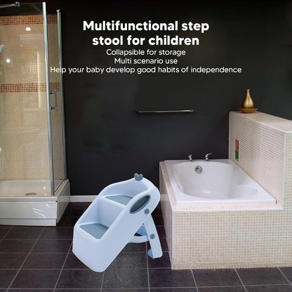 XHTLLO 3-in-1 Folding Step Stool for Kids in Blue (photo 3)