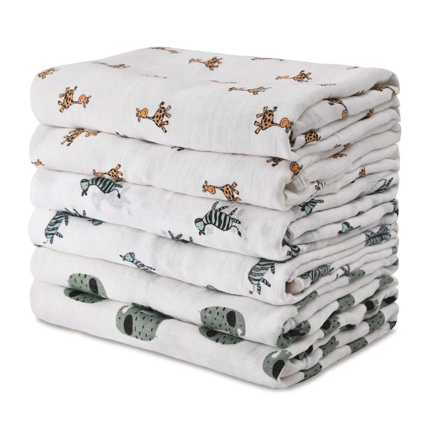 GLLQUEN Muslin Swaddle Blankets 6 Pack