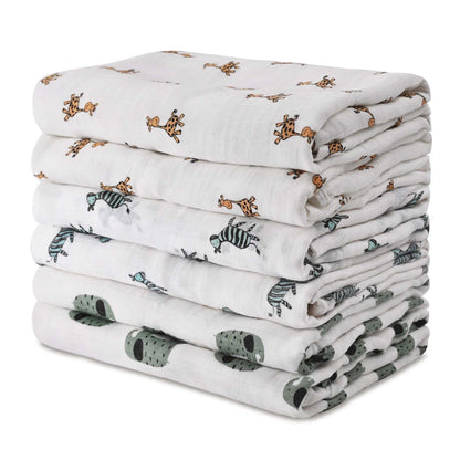 GLLQUEN Muslin Swaddle Blankets 6 Pack