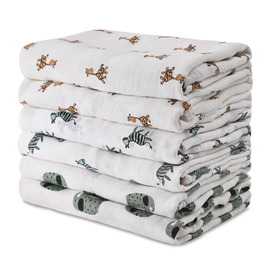 GLLQUEN Muslin Swaddle Blankets 6 Pack