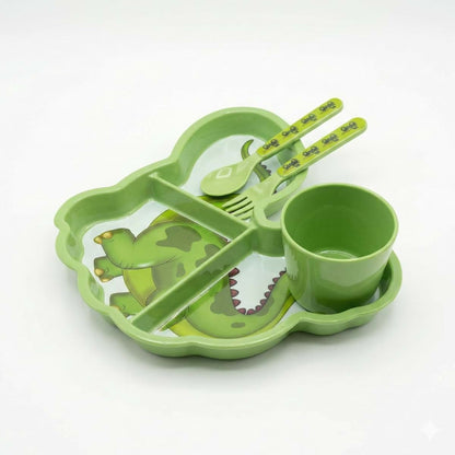 ZUBAYR Dinosaur Kids Dinnerware Set - 4-Piece Toddler Eating Set