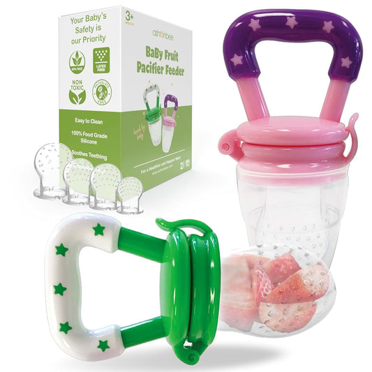 Ashtonbee Baby Fruit Feeder, Teething Pacifier for Fruits, Veggies, or Frozen Milk, Food-Grade Silicone Teethers for