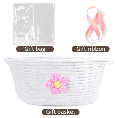 Esme L&H Basket for Gifts, Gift Basket Empty & Ribbon, Large Cap Basket 12x9x6 (photo 3)