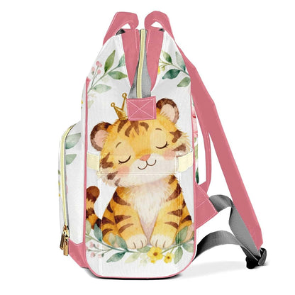 Joyestore Personalized Cute Crown Tiger Custom Mom Bag with Name,Dad and Mom Diaper Backpack for Baby Boys (photo 3)