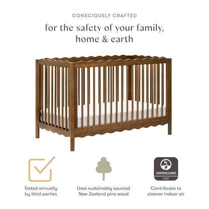 Babyletto Swell Convertible Baby Crib, Natural Walnut, Greenguard Certified