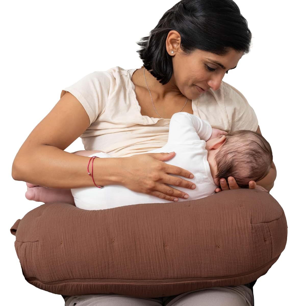 Boppy Nursing Pillow Cotton Muslin in Chestnut