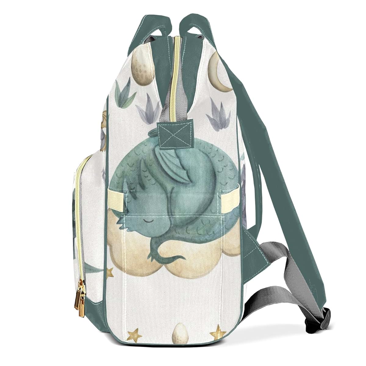LiSoAkWE Personalized Sleeping Dragon Diaper Backpack With Custom Name (photo 3)