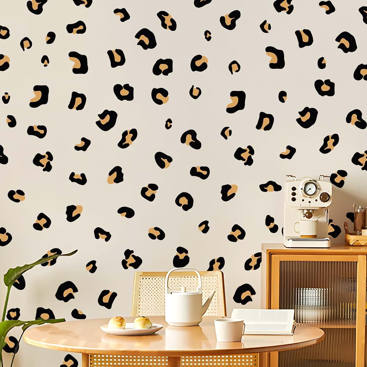 DTLIFEK Leopard Print Wall Decal Black Animal Print Stickers