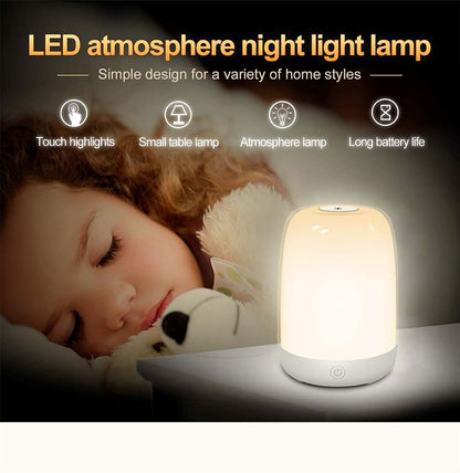 Zapex Touch Control Night Lights for Kids Bedrooms, Brightness Dimmable-5 Colors Changing-USB Charging ,Small Bedside (photo 2)