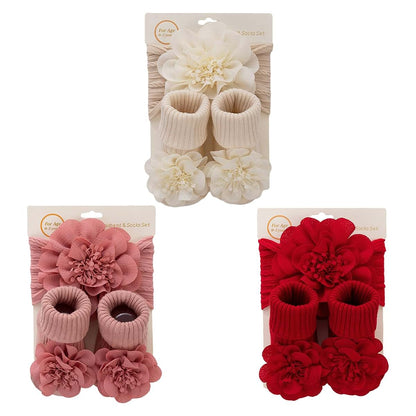 Vdaxvme Flower Headband and Antiskid Sock Set for Infants (photo 3)