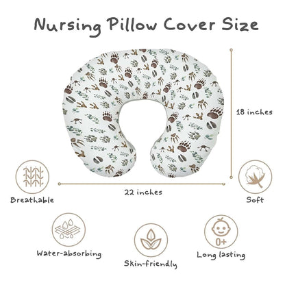 Tewrnvioc Nursing Pillow Cover with Wild Animal Footprints Theme
