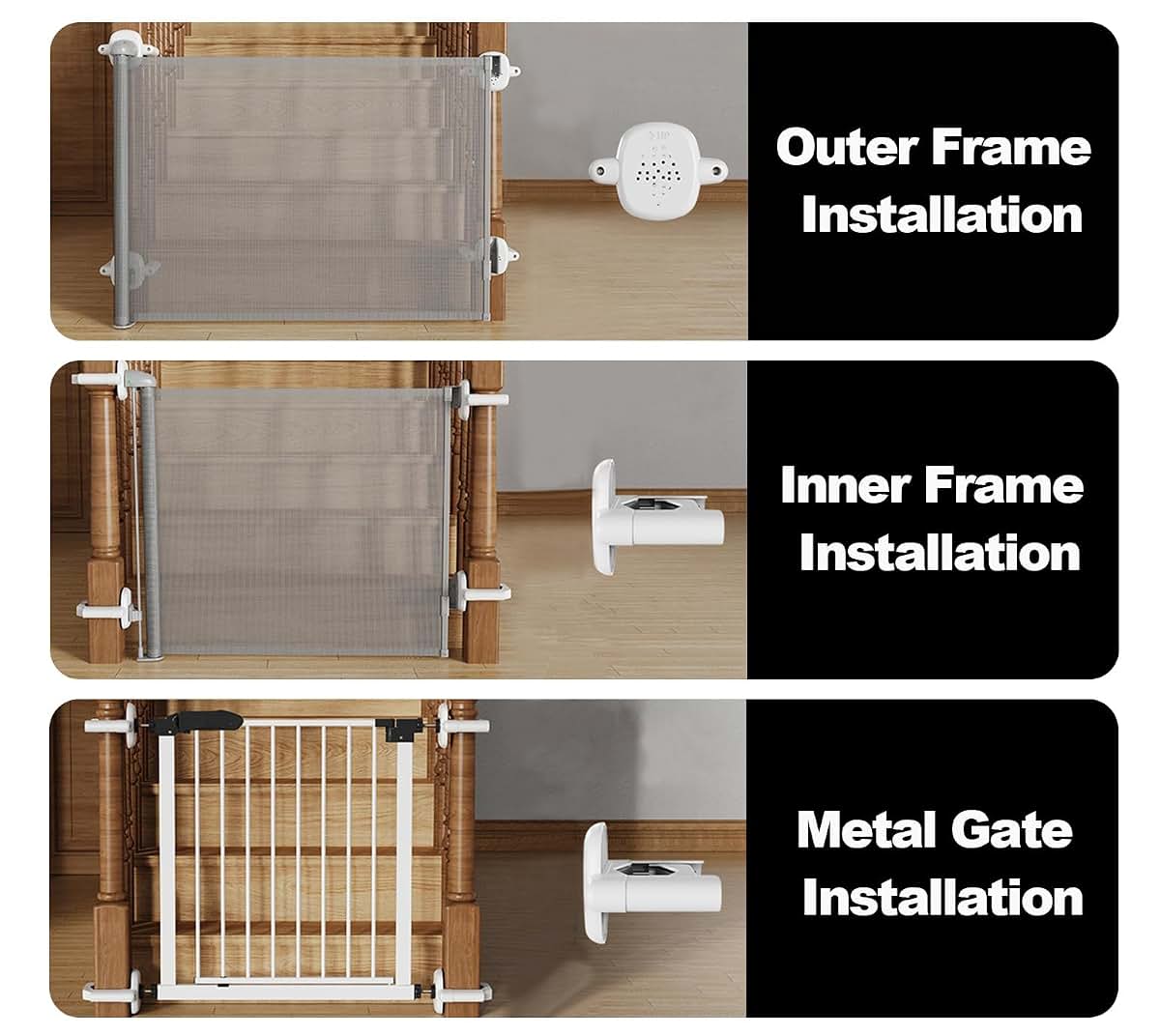 Della Stella Baby Gate Banister Adapter Kit for Round or Square Railings (photo 3)