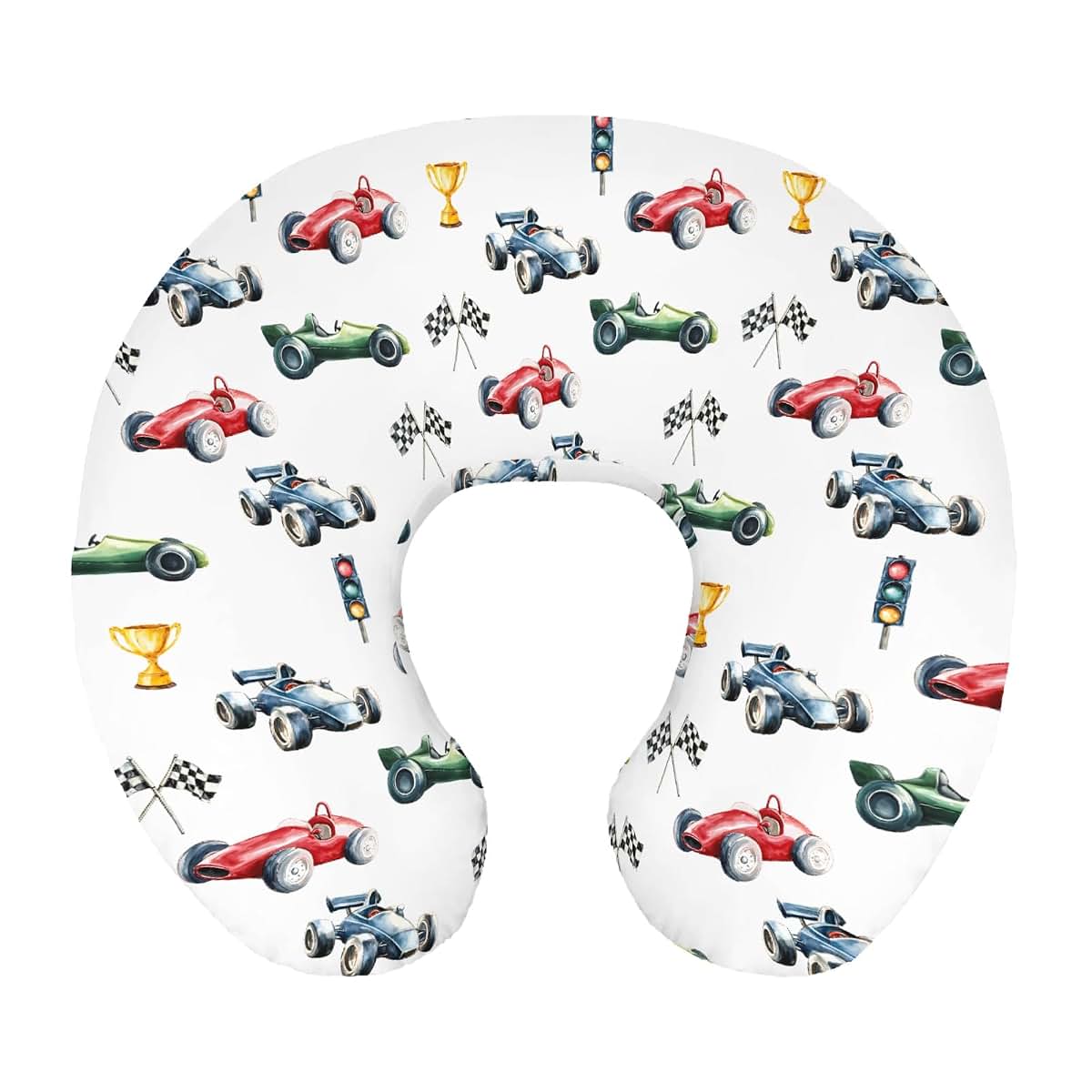Wicbfdfv Race Car Nursing Pillow Cover Soft Stretchy Polyester Slipcover