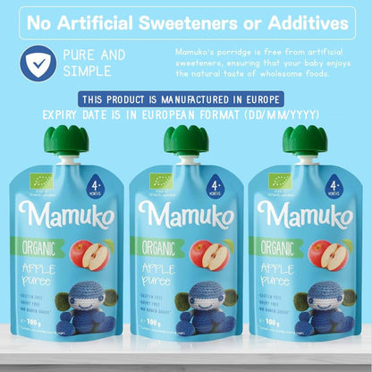 Mamuko Organic Apple Puree, 5-Pack Fruit Pouches For Babies 4+ Months (photo 4)