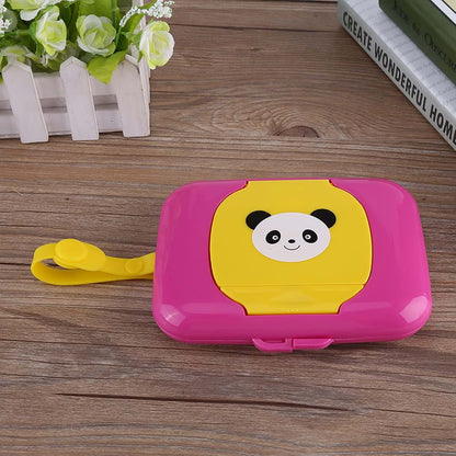 BabyOneStop Baby Wipes Dispenser, Portable Travel Wipes Holder Box with Silicone Seal and Strap, Rose Red