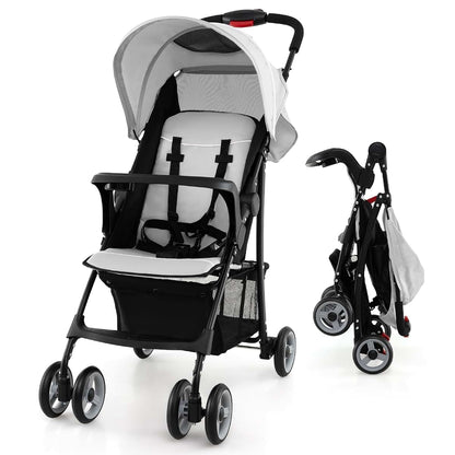 Lightweight Compact Travel Stroller for Toddlers with Adjustable Backrest