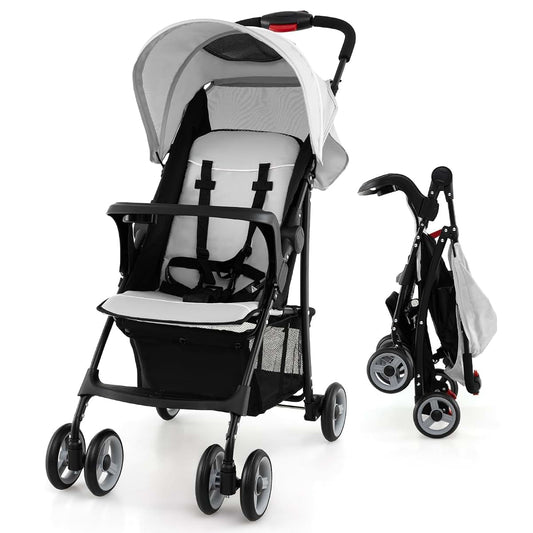 Lightweight Compact Travel Stroller for Toddlers with Adjustable Backrest