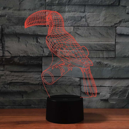 FLRXHK Bird 3D Illusion Night Light Touch Desk Lamp