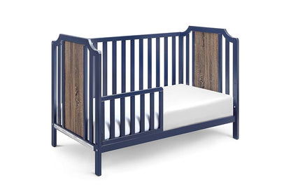 Suite Bebe Brees Convertible Island Crib in Midnight Blue and Vintage Walnut (photo 3)