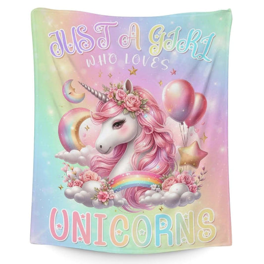 MEETUHONEY Unicorn Blanket Gifts, 30 x 40 Inches Soft Lightweight Blankets for Girls - Pink Cute Throw for Crib, Nap