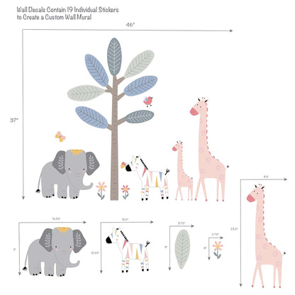 Jungle Animal Wall Decals for Child’s Room Decor