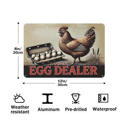 URVIP Local Egg Dealer Funny Chicken Coop Sign Aluminum 8x12 Inches