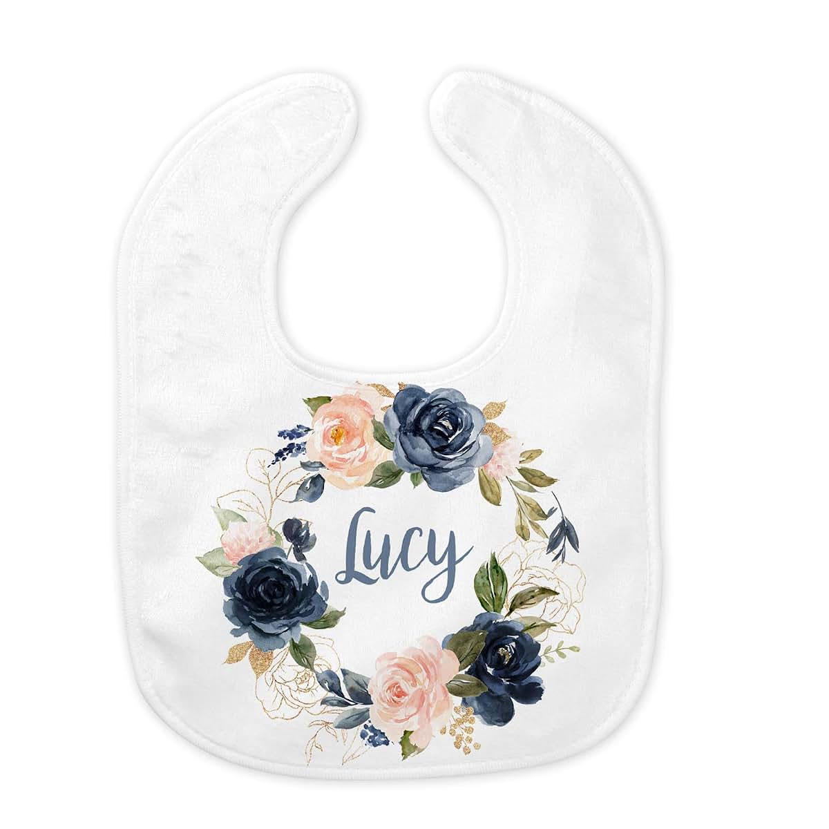 Girls Love A Monogram GLAM Polyester Personalized Baby Blanket - 30' X 40' - Navy and Blush Pink Themed - Custom Baby (photo 4)