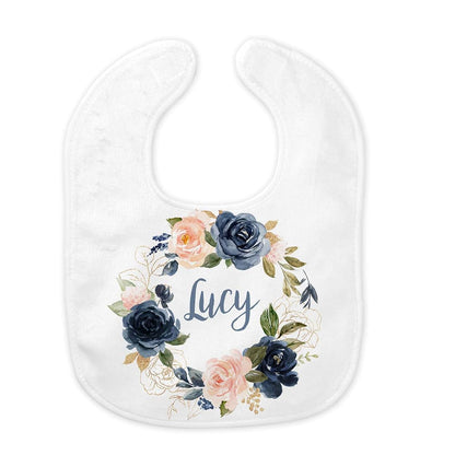 Girls Love A Monogram GLAM Polyester Personalized Baby Blanket - 30' X 40' - Navy and Blush Pink Themed - Custom Baby (photo 4)