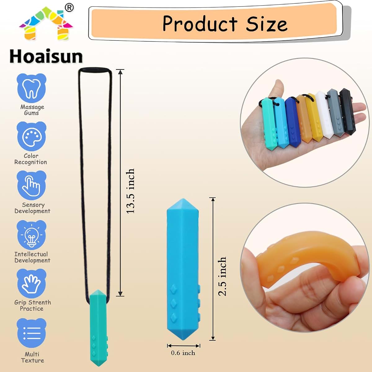 BabyOneStop Sensory Crayon Chew Necklace 8 Pack