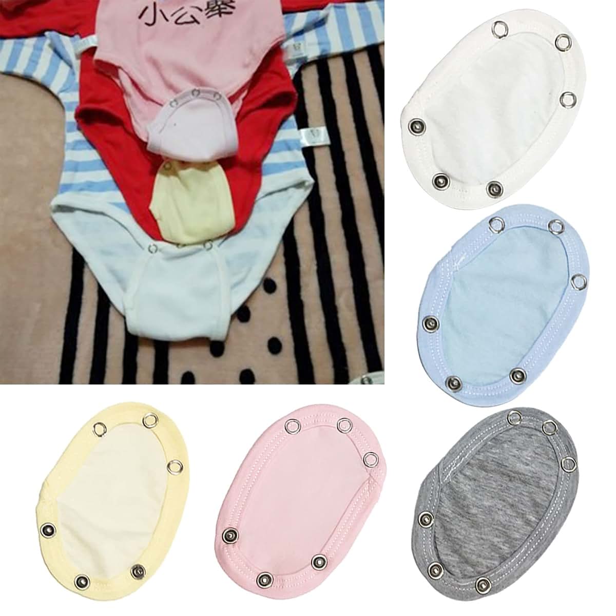 BOSTYY Infant Jumpsuit Length Extender Diaper Romper 5-Piece Set (photo 2)
