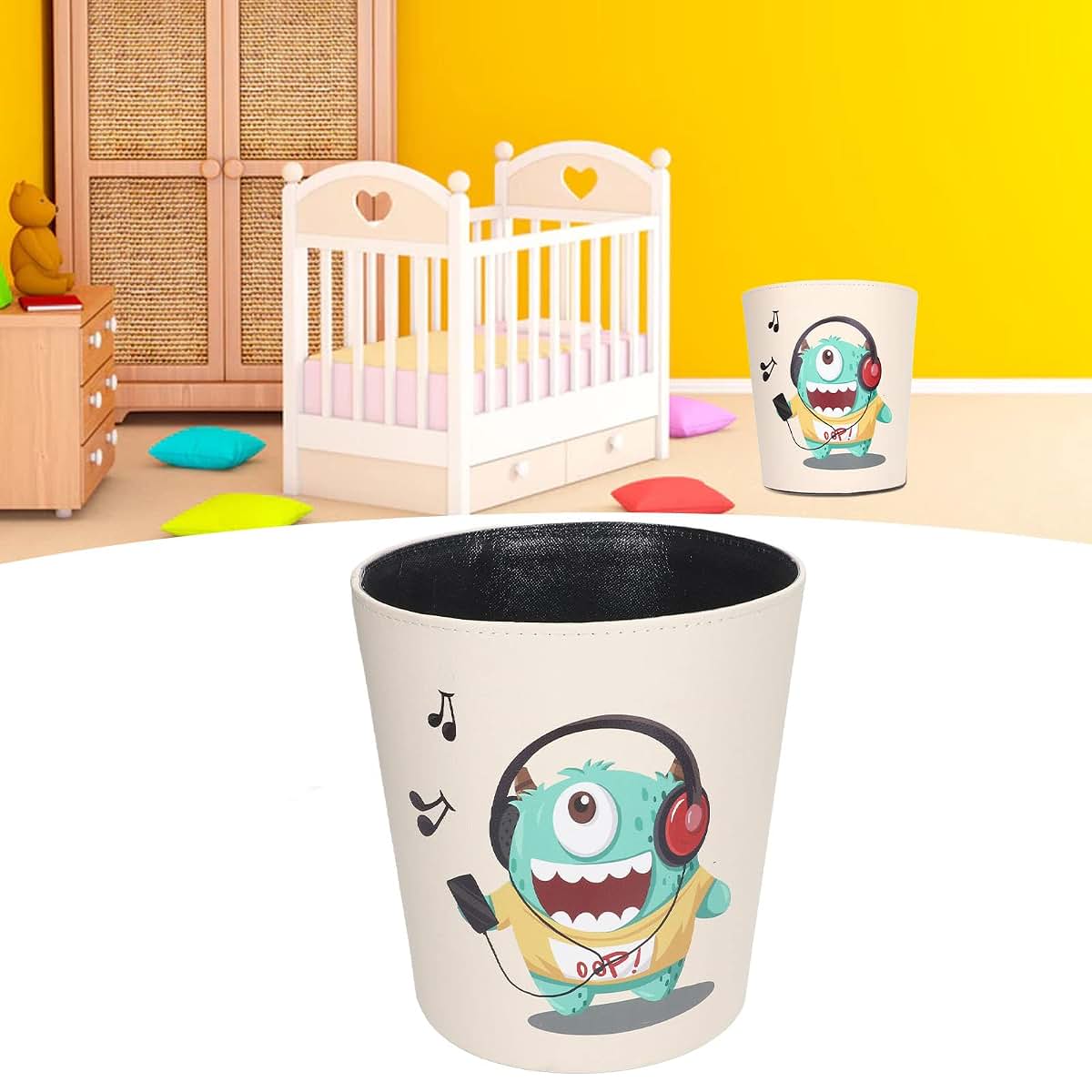 Dam Skerisi Cartoon Trash Can Large Capacity Green Design