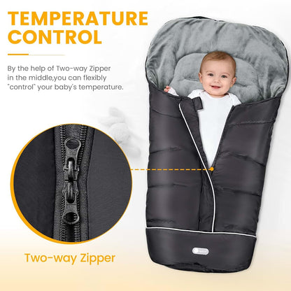 BabyOneStop Stroller Footmuff Universal Baby Bunting Bag with Reflective Strips and Machine Washable Design