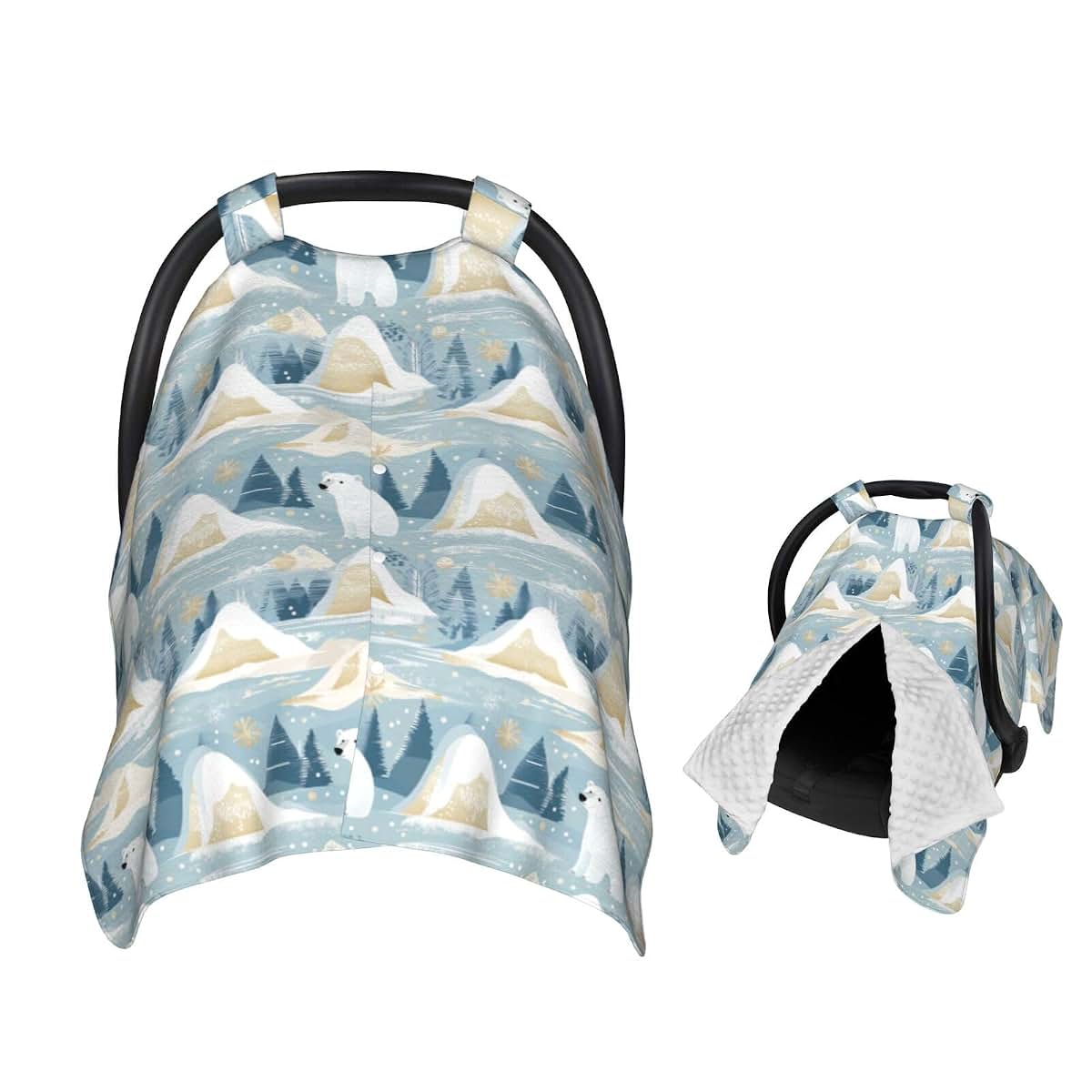 Muishi Polar Bear Baby Car Seat Canopy Nursing Cover