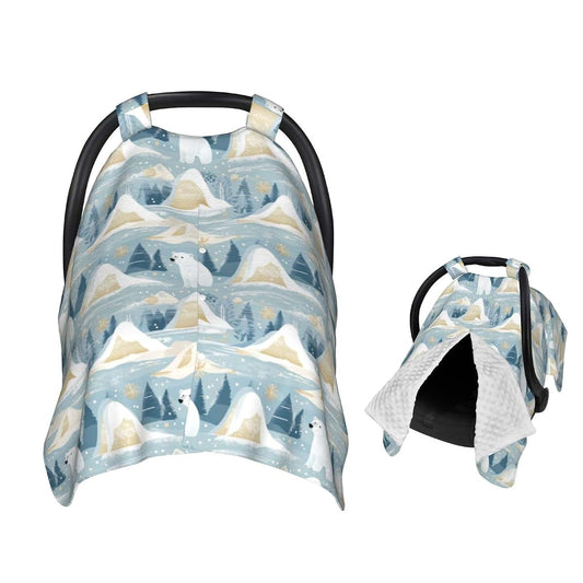 Muishi Polar Bear Baby Car Seat Canopy Nursing Cover