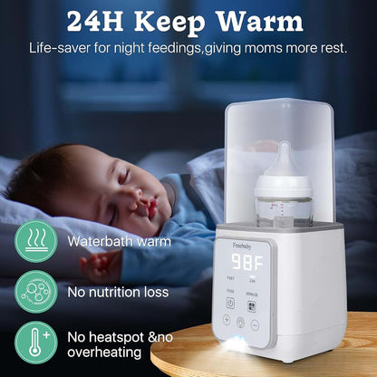 Freebaby Fast Bottle Warmer for Breast Milk & Formula, Gray