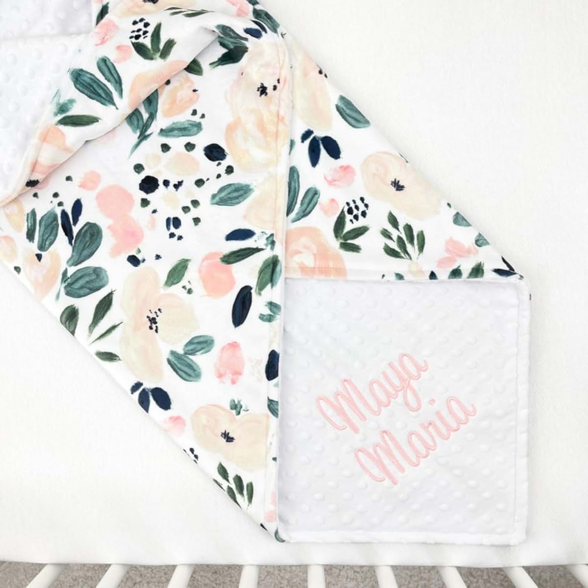 Qijundian Personalized Baby Blanket Lovey with Custom Embroidered Name (photo 3)