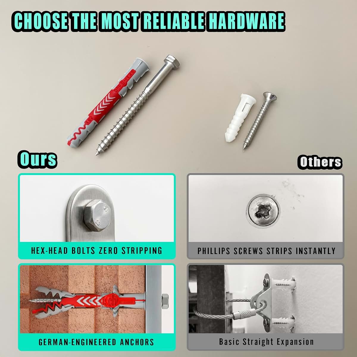 HERITMIX Heavy Duty Metal Furniture Anchors for Baby Proofing