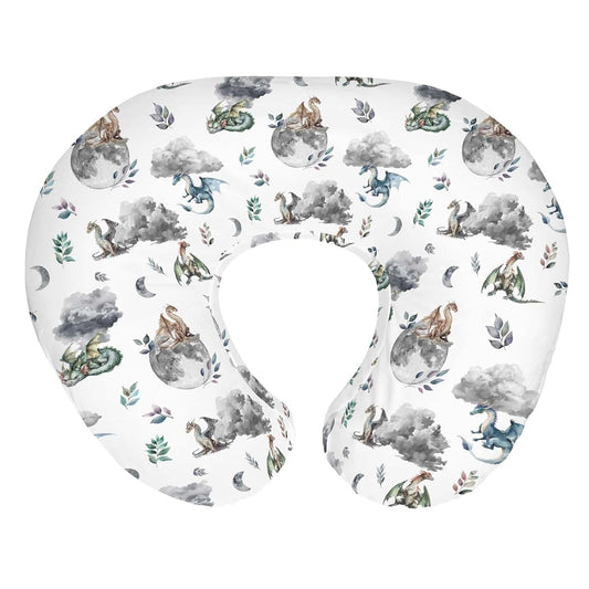 BabyOneStop Watercolor Dragons Nursing Pillow Cover 22x18 Inch Polyester Zipper Slipcover