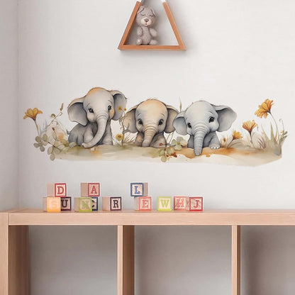 Sacinora Cute Baby Elephant Family Wall Stickers Removable Vinyl Decals