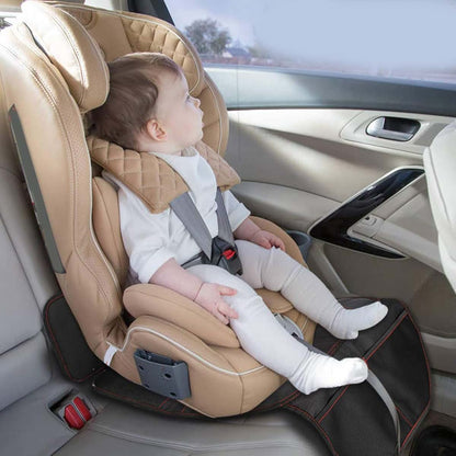 Muloo Car Seat Cover - Children Safety Seat Protector, Pet Dirt Kick Mat-Organizer, Black