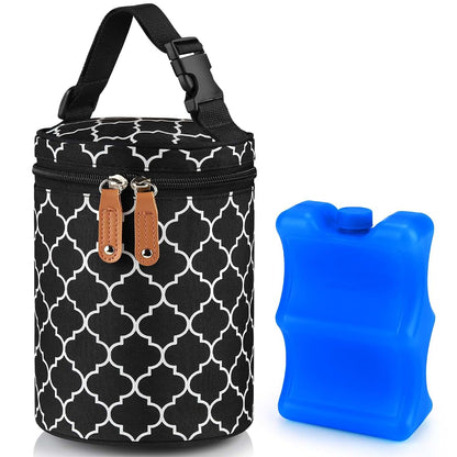 Accmor Breastmilk Cooler Bag With Ice Pack Insulated Bottle Tote For Daycare Black