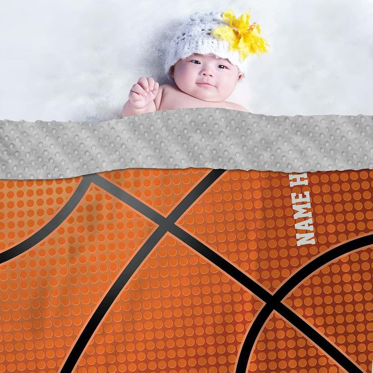 Gifts Everywhere Personalized Children's Super Basketball Baby Blankets for Boys Kids, Custom American Basketball (photo 3)