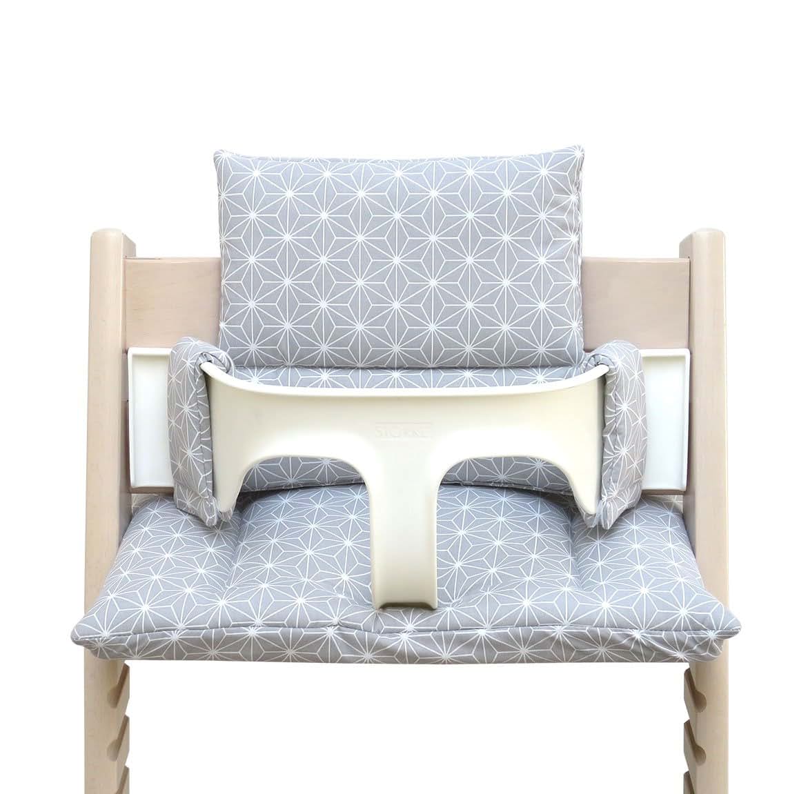 Blausberg Baby - Coated Cushion Set for Tripp Trapp High Chair of Stokke - Happy Star Gray - 100% Made in Germany, All (photo 2)