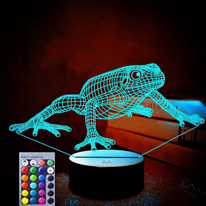 Jinnwell 3D Frog Night Light with 16 Color Changing Options