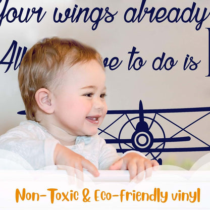 e-Graphic Design Inc Airplane Series Baby Boy Mural Wall Decal Sticker