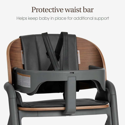 Evolur Step and Savor Convertible Wooden Baby High Chair-Walnut Gray
